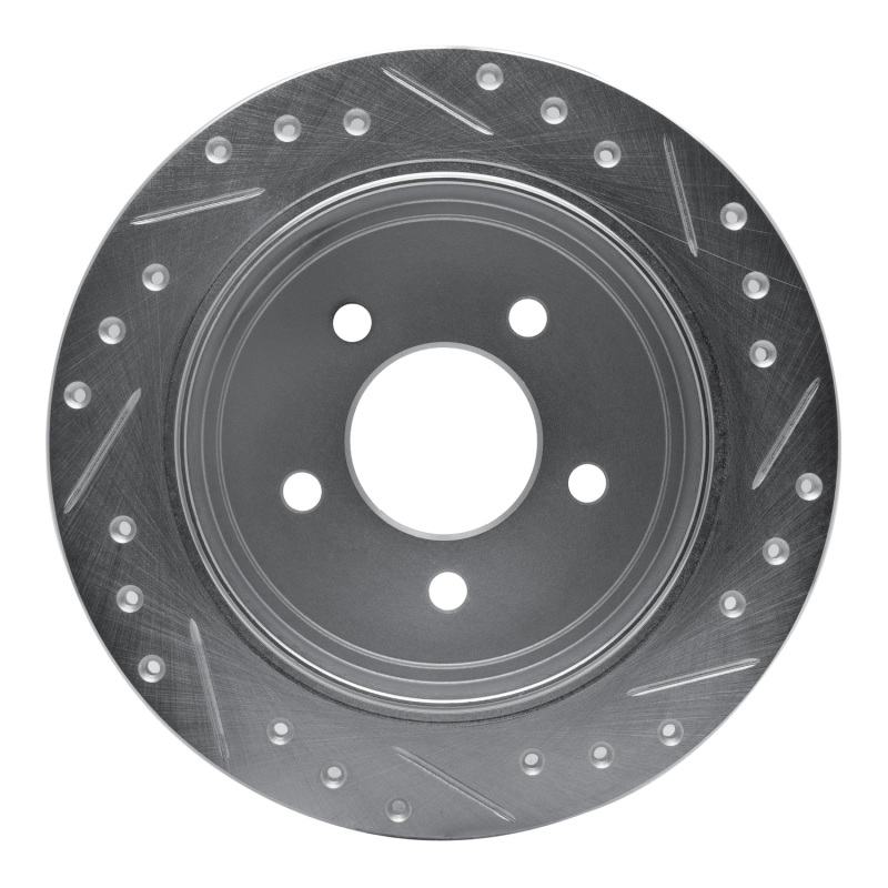 Ford Explorer Brake Rotor (1) - Rear Left - R1 Concepts - Drilled & Slotted - Silver - `95-`02
